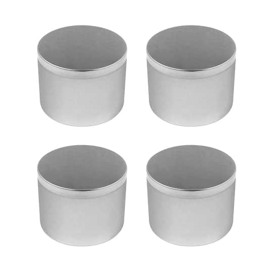8 Packs: 4 ct. (32 total) 6oz. Silver Candle Making Tins by Make Market&#xAE;